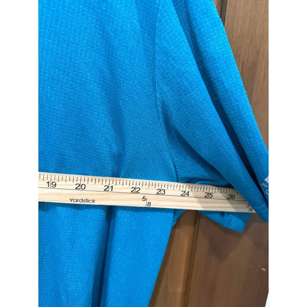 Adidas Mens 2XL Golf‎ Polo Shirt Teal Blue Textured Short Sleeve Athletic